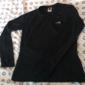 Black North Face athletic top with thumb holes